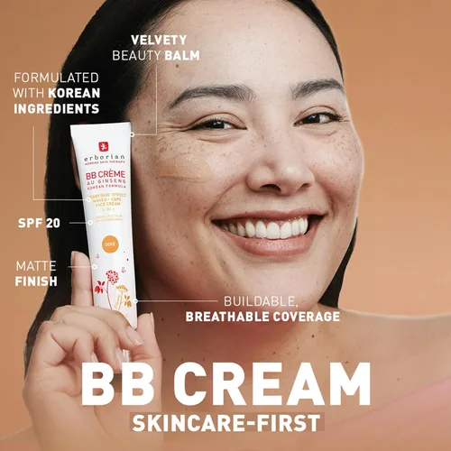 Miniatura 2 de Erborian BB Crema Matte Beauty Balm SPF 20, Cuidado de la piel coreana para unificar el tono Maquillaje híbrido, hidrata y oculta, cobertura Caramelo