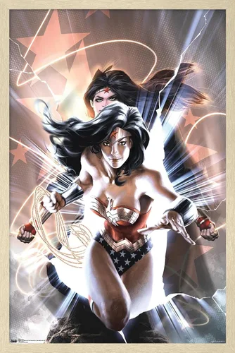Miniatura 7 de Trends International DC Comics - Póster de pared de la Mujer Maravilla, 14.725 x 22.375 pulgadas, versión enmarcada de madera de granero