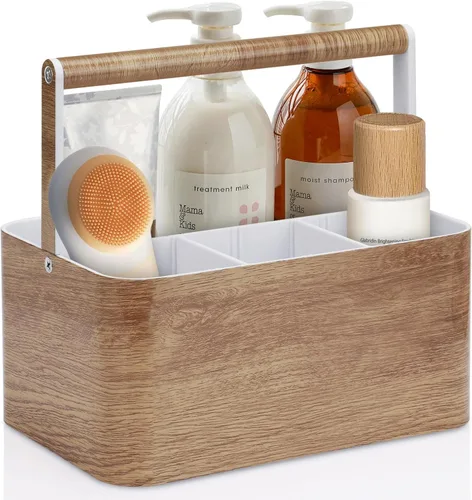 Miniatura 9 de BYUNER Organizador de Ducha Negro Portátil: Organizador de Baño de Plástico para Encimera, Organizador de Limpieza con Asa, Cesta de Ducha Rígida