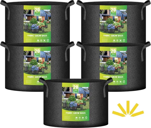 Miniatura 29 de iPower Paquete de 10 bolsas de cultivo de 3 galones, macetas de tela no tejida, contenedor de aireación con asas de correa para jardín y plantación