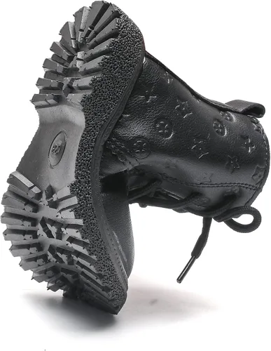 Miniatura 4 de Komfyea Botas de senderismo clásicas para niños y niñas, botas de tobillo con cordones para exteriores