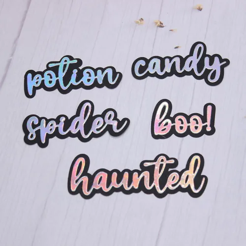 KSCRAFT Plantillas de troqueles de corte de metal con palabras de Halloween 2023 para álbumes de recortes, decoración en relieve, tarjeta de papel