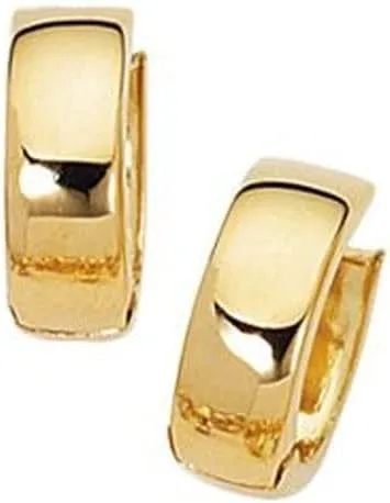 Miniatura 2 de Aretes de aro Huggie de oro amarillo de 10 quilates con bisagras de 0.197 in, 0.07 oz., Oro, no conocido