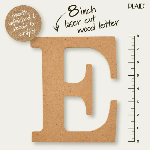 Miniatura 2 de Plaid - Letra de madera sin acabar, superficie de madera de 8" perfecta para proyectos de bricolaje, manualidades y artesanías, 63584