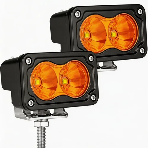 Miniatura 8 de YCHOW-TECH Luces LED ámbar de 3 pulgadas para zanja de conducción todoterreno 2 unidades de 40 W Combo Beam LED Pods Baja luz ámbar niebla luz