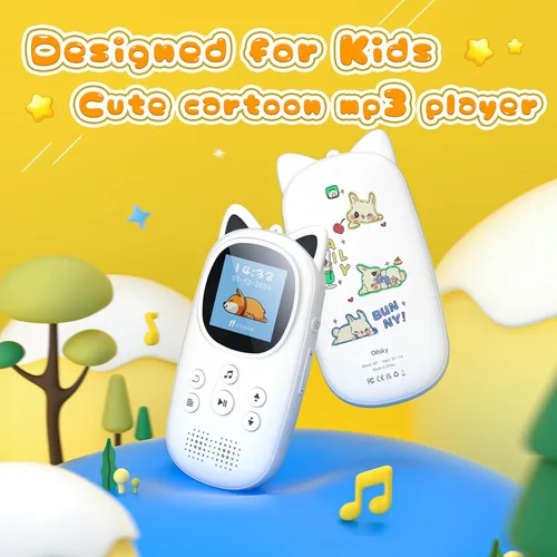 Miniatura 2 de Reproductor de MP3 para niños, reproductor de MP3 Bluetooth 5.0 de 32 GB, reproductor de música infantil con radio FM, altavoz, grabadora de voz