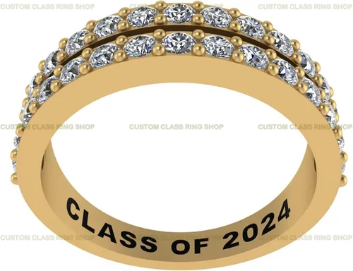 Miniatura 6 de Custom High School and College Class Ring Sterling Silver / 10K/ 14K Gold - GRA Certified Moissanites/Lab Grown Diamonds Ring Graduation Gifts for