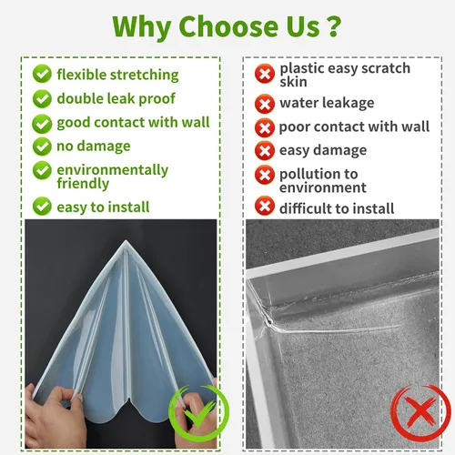 Miniatura 7 de Protector de salpicaduras de ducha de silicona, protector de salpicaduras de esquina de bañera transparente XXL, protector de agua de ducha de baño