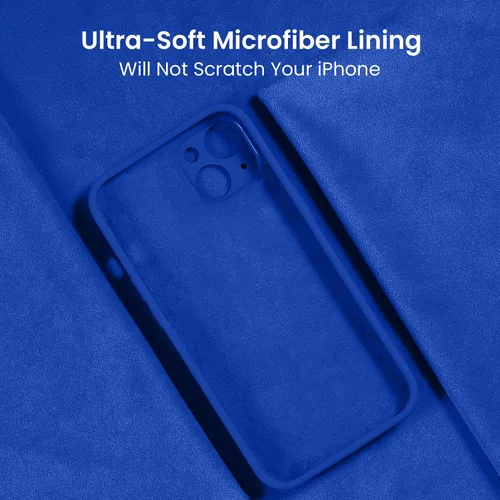 Miniatura 5 de FireNova Funda diseñada para iPhone 14, funda de silicona mejorada [protección de cámara] con [2 protectores de pantalla], forro interior de Azul
