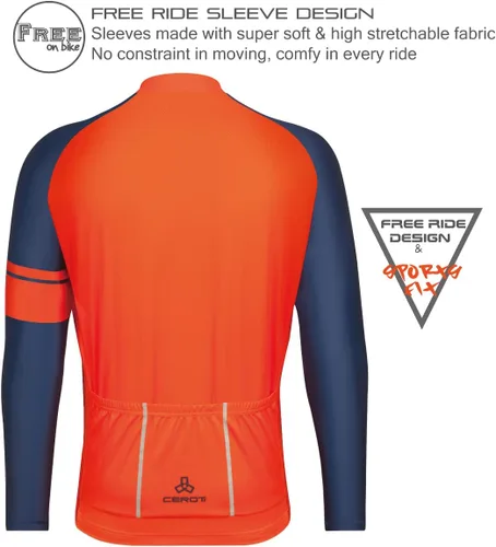 Miniatura 2 de CEROTIPOLAR Club Fit UPF50+ - Camiseta de ciclismo ligera de manga larga para hombre, camisas de ciclismo que absorben la humedad, secado rápido
