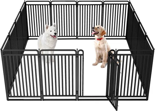 Miniatura 17 de Corralito para perros versión gruesa, vallas de 32 pulgadas para el patio, corral portátil para perros grandes, medianos y pequeños, parque