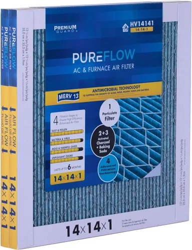 Miniatura 38 de PureFlow - Filtro de aire para horno doméstico de 12 x 12 x 1, con 4 capas de tecnología de filtración avanzada, MERV-13 paquete de 2