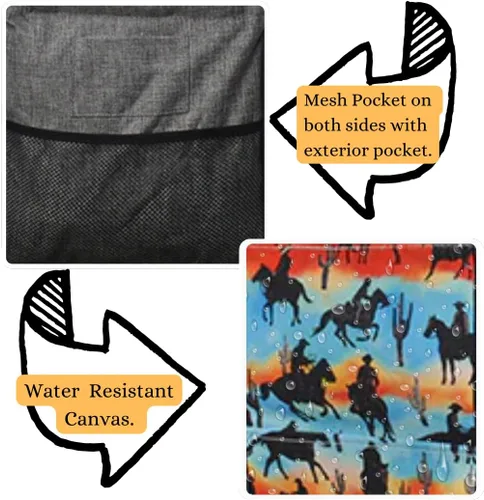 Miniatura 340 de NGIL Bolsa de comestibles reutilizable extra grande plegable de gran tamaño para comestibles, almacenamiento, picnic, playa, Bronco-negro occidental