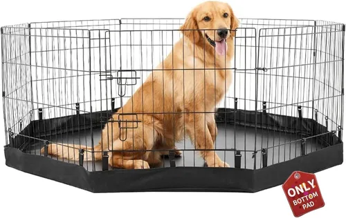 PJYuCien Almohadilla inferior para corralito para perros, se adapta a 24 pulgadas, 8 paneles de metal octágono regular para mascotas, conexiones con