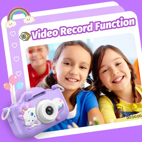 Miniatura 5 de Goopow - Cámara de selfie digital para niños, juguete de cámara de video para niñas de 3 a 9 años con cubierta protectora, regalos de Navidad
