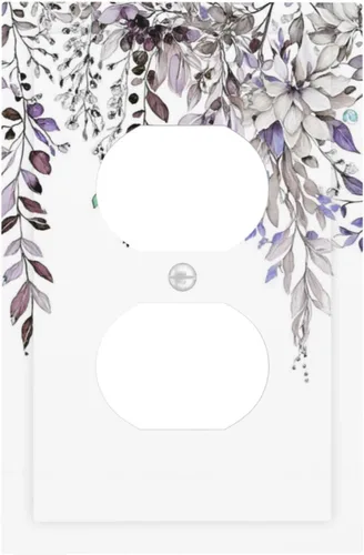 Miniatura 42 de Cubierta decorativa para interruptor de luz, diseño de pájaros y flores florales en blanco y negro, 2 bandas, cubierta decorativa para pared, placa