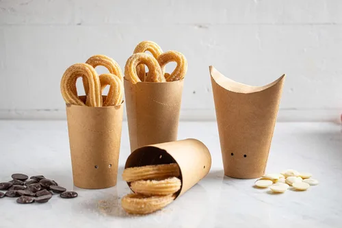 Miniatura 2 de Envase de cartón PacknWood para burritos o papas fritas (varios tamaños y colores), Kraft marrón, 1200