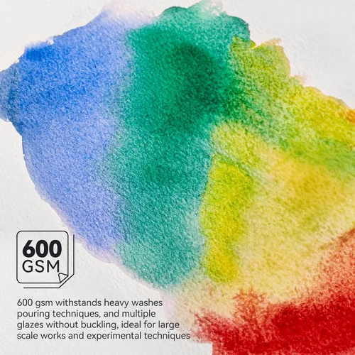 Miniatura 3 de LIGHTWISH Papel para Acuarela a Granel, 100% Algodón Prensado en Frío 600gsm, 2 Paquetes, Total 24 Hojas A5 Con Agujeros Para Perforar Papel