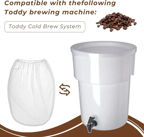Miniatura 3 de PalpitateC Bolsa de filtro Toddy de repuesto compatible con el sistema Toddy Cold Brew para filtro de café frío de 5 galones, bolsa de filtro