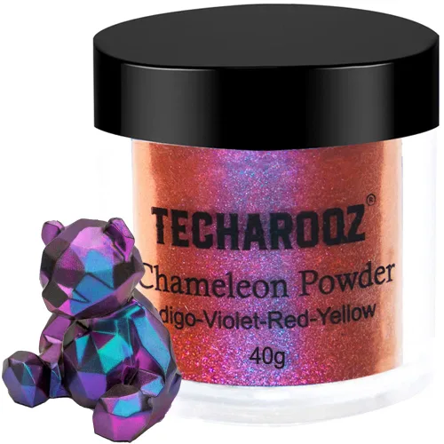 Miniatura 11 de TECHAROOZ Chameleon - Polvo de mica, 8 frascos de 0.18 oz de polvo cromado para uñas de cambio de color, purpurina holográfica para suministros de A
