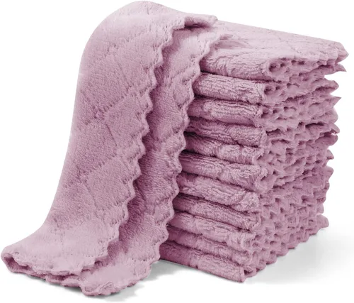 Miniatura 11 de UMANI Paquete de 12 Paños de Cocina para Platos, Toallas para Platos Ultra Suaves Absorbentes de Secado Rápido, Paño de Limpieza de Microfibra