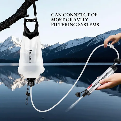 Miniatura 4 de Timain - Filtro de pajita de 4 etapas de filtración, alta tasa de flujo, filtro de agua para purificador de supervivencia para kits de emergencia