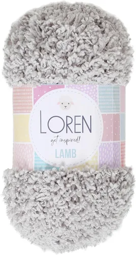1 Ball Loren - Hilo de tejer de cordero, 100% micro poliéster, 3.5 onzas (3.53 oz) / 109 yardas (328.1 ft), hilo peinado mullido, gris - R020