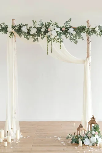 Miniatura 8 de Ling's moment Guirnalda de Flores de Primavera de 9 Pies para Decoraciones de Fondo - Flores de Arco de Boda, Eucalipto y Rosa, Guirnalda Floral