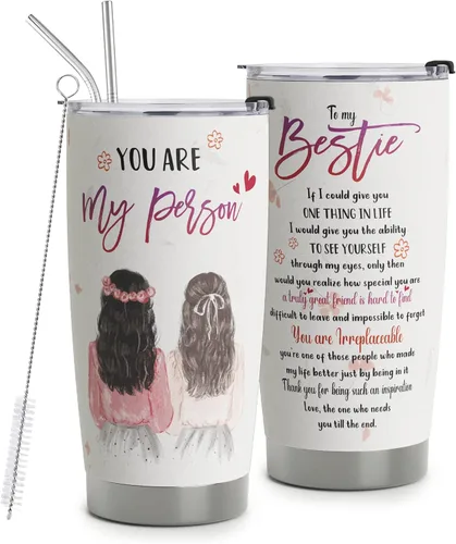 Vasos para mejores amigos – You Are My Person de 20 onzas – Regalo perfecto para mejores amigos, regalos de amistad