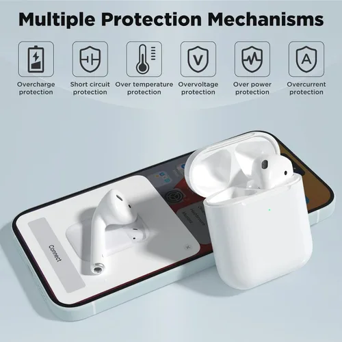 Miniatura 4 de Compatible con funda de carga para AirPods de 1ª y 2ª generación, funda de repuesto inalámbrica para Airpod con botón de sincronización