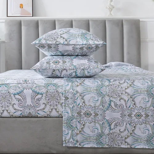 Miniatura 59 de FADFAY Juego de sábanas de rosas blancas, ropa de cama vintage floral de rosas, ropa de cama estilo rústico, 100% algodón egipcio percal, 800 hilos