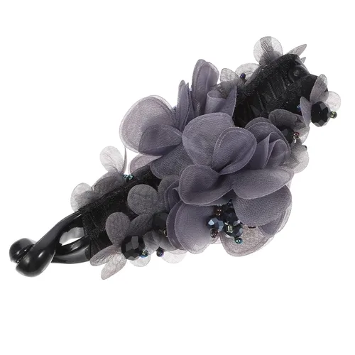 Pinza para el pelo de plátano, pinzas para el pelo de flores, pinzas de mandíbula para el cabello con diamantes de imitación, pinzas para el cabello