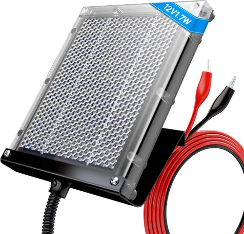 POWOXI Panel solar de 12 V 1.7 W para recargar alimentador de ciervos, cargador solar impermeable para exteriores con soporte de montaje (panel