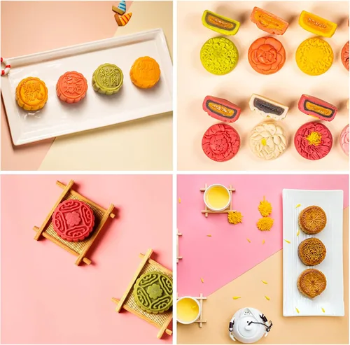 Miniatura 9 de Molde de prensa de pastel de luna rosa de mediados de otoño, sello prensado a mano para postre DIY, molde de prensa de hojaldre de pastel de luna