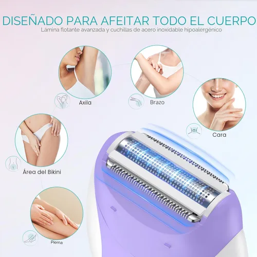 Miniatura 4 de VOGOE Depiladora para mujer, depiladora inalámbrica para mujeres, depiladora eléctrica 4 en 1, 2 velocidades y 21 pinzas para cara, piernas, brazos