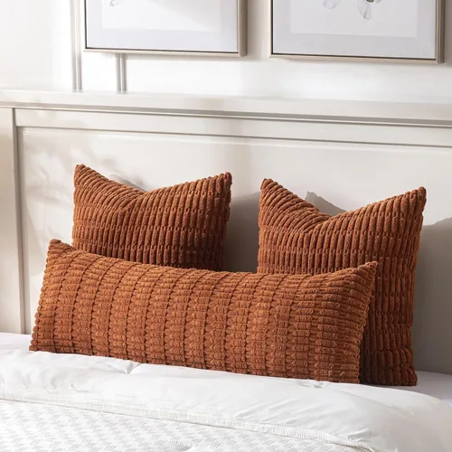 Miniatura 274 de Fancy Homi - Paquete de 2 fundas de almohada decorativas de color taupe de 22 x 22 pulgadas para sala de estar, sofá, cama, estilo rústico, bohemio