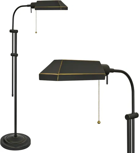 Kira Home Prescott - Lámpara de pie industrial ajustable de 58 pulgadas, acabado de bronce oscuro, incluye bombilla LED de 6 W (60 W equivalente),