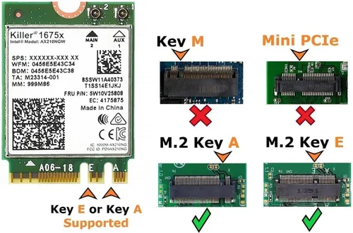 Miniatura 4 de AX1675x Killer Series Kit Wi-Fi 6E de escritorio 2.4 Gbps Soporte Bluetooth 5.3 PCIe x4 Tri Band 2.4/5/6 GHz No vPro AX210.NGWG.NVX