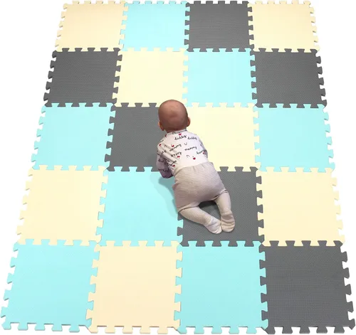 Miniatura 36 de YIMINYUER Alfombra de juego para bebé, 20 piezas de rompecabezas de espuma EVA suave para ejercicio y yoga, alfombrilla no tóxica portátil para sala