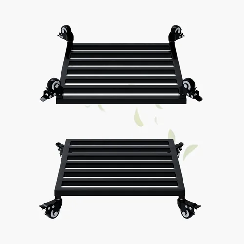 Miniatura 13 de Zhongma Paquete de 2 cajas cuadradas de 12 x 12 x 3.5 pulgadas de alto con ruedas, totalmente montado, construcción resistente, capacidad de 300