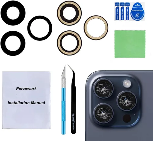 Miniatura 16 de 2 Unidades OEM trasera lente de la cámara trasera reemplazo de cristal para iPhone 13 y iPhone 13 Mini con adhesivo preinstalado y kit de iPhone 13