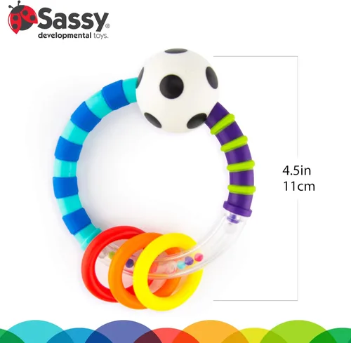 Miniatura 4 de Aro sonajero Sassy, azul/negro, Azul/Negro