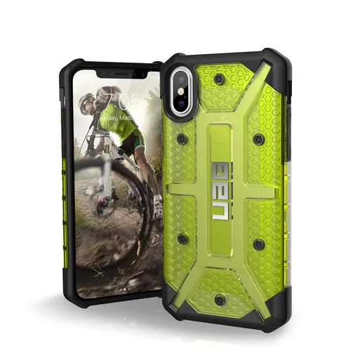 URBAN ARMOR GEAR UAG - Funda para iPhone Xs/X [pantalla de 5.8 pulgadas] Plasma ligera resistente [Citron] funda militar para iPhone probada contra
