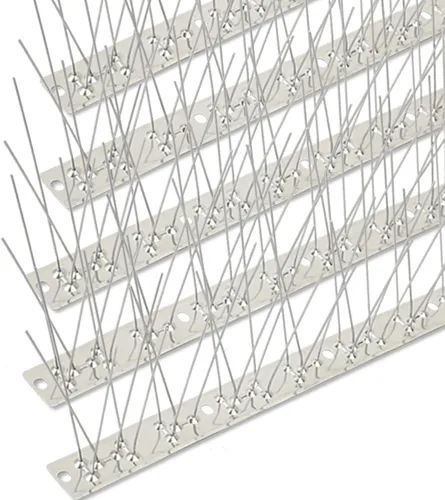 Paquete de 56 picos de acero inoxidable para palomas y pájaros pequeños, para uso al aire libre, tiras de prevención de aves para cerca, cuervos,