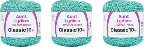 Miniatura 19 de Aunt Lydia Classic Crochet - Paquete de 3 unidades de 350y/1,049.9 ft - Blanco Antiguo