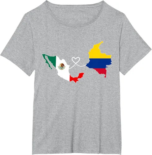 Miniatura 62 de Camiseta Half Colombian Half Mexican Flag Map DNA Mexico Colombia