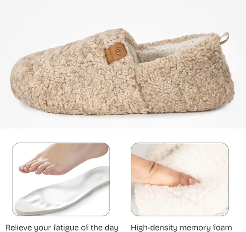 Miniatura 3 de EverFoams Pantuflas completas de espuma viscoelástica de oveja para mujer