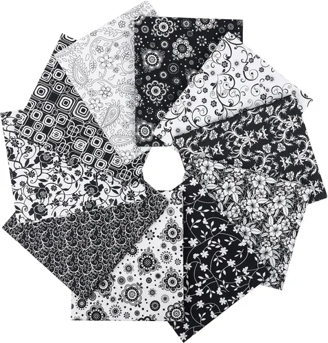 Miniatura 22 de Craftido -25 Opciones- Paquetes de Tela 100% Algodón para Quilting 10pcs Fat Quarters 18"x21"-Peso Medio 5.2 oz- Algodón Suave para Acolchado, Tie