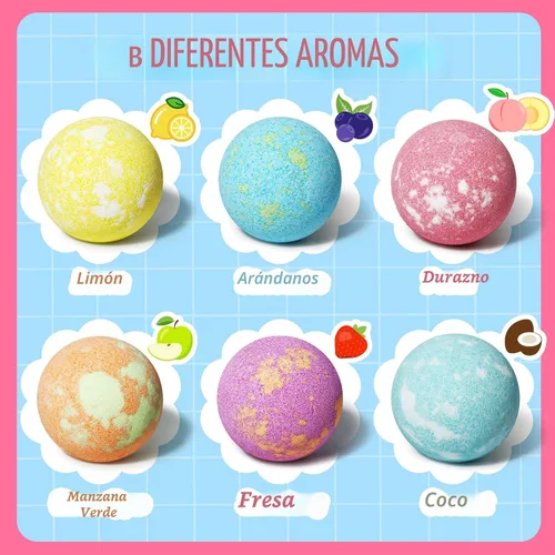 Miniatura 7 de Bombas de baño de unicornio para niños y niñas con pulsera en el interior, rellenos de cesta de Pascua de sanyi juguetes de baño de burbujas