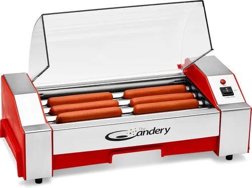 Miniatura 3 de The Candery Rodillo eléctrico para perros calientes, máquina de cocina para parrilla de salchichas, capacidad de 6 perritos calientes, máquina